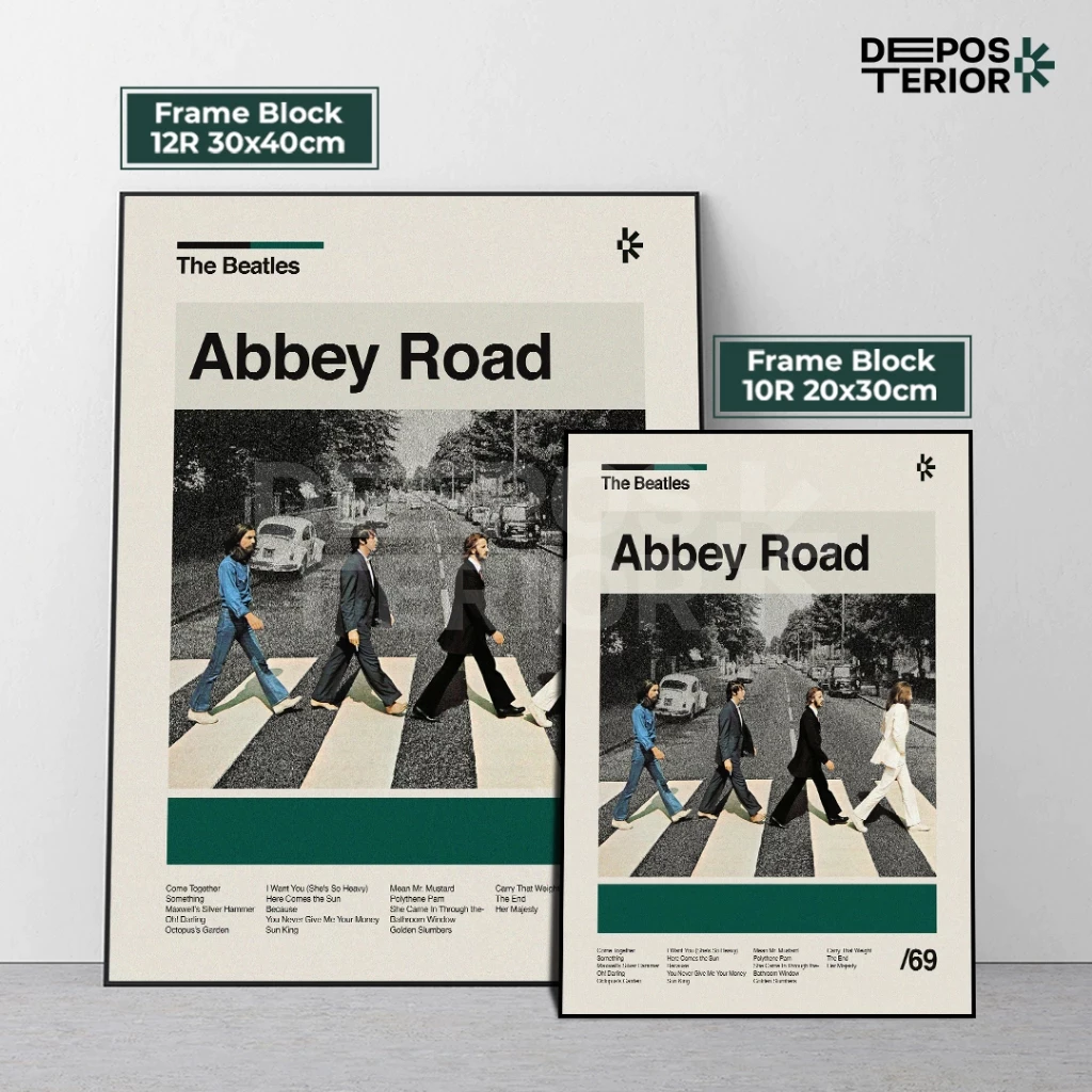 Poster The Beatles Abbey Road Cover Album Frameblock (3)