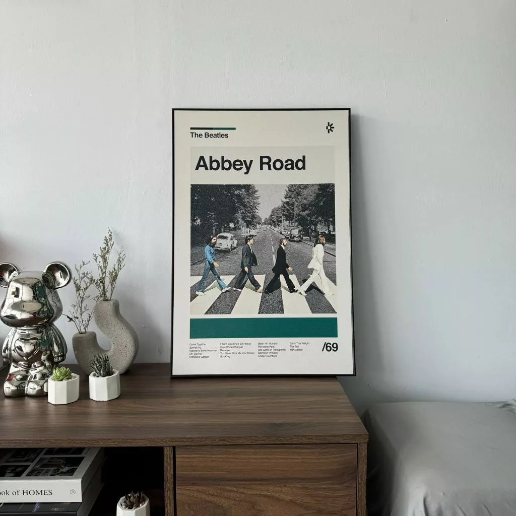 Poster The Beatles Abbey Road Cover Album Frameblock (1)