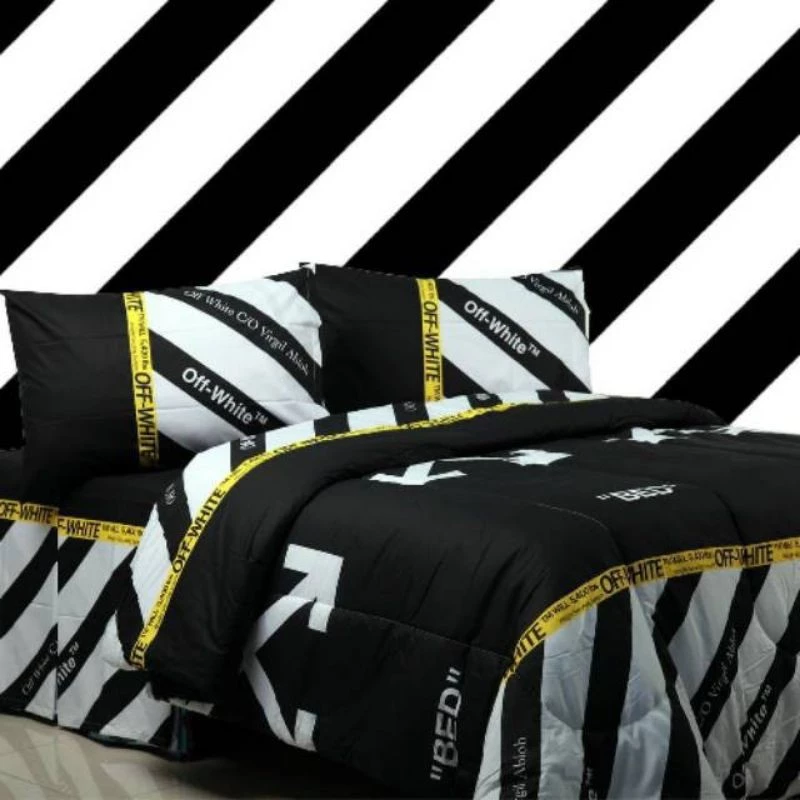 Sprei Katun Lokal Motif Off White (2)