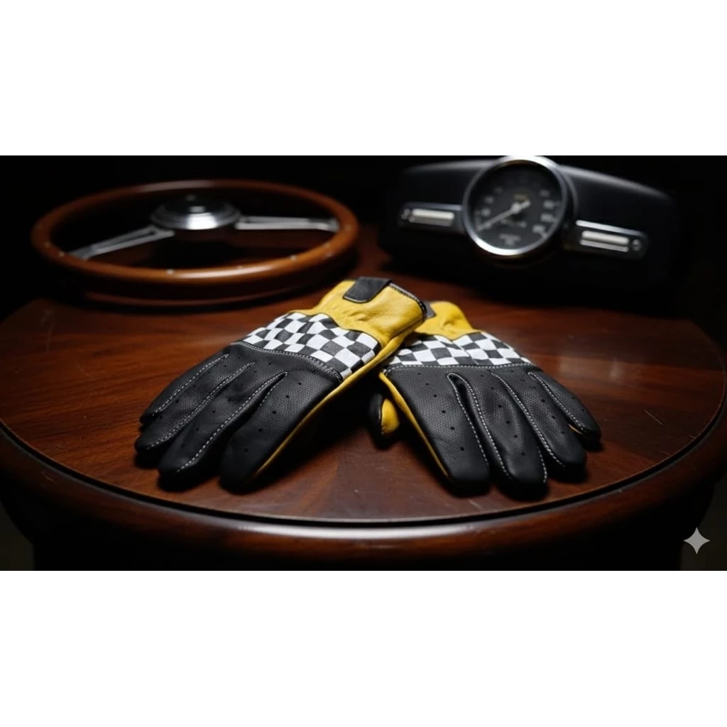 Sarung Tangan Kulit Motif Kotak (2)